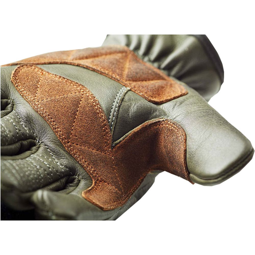 Fuel Rodeo Leather Gloves Olive (Image 5) - ThrottleChimp