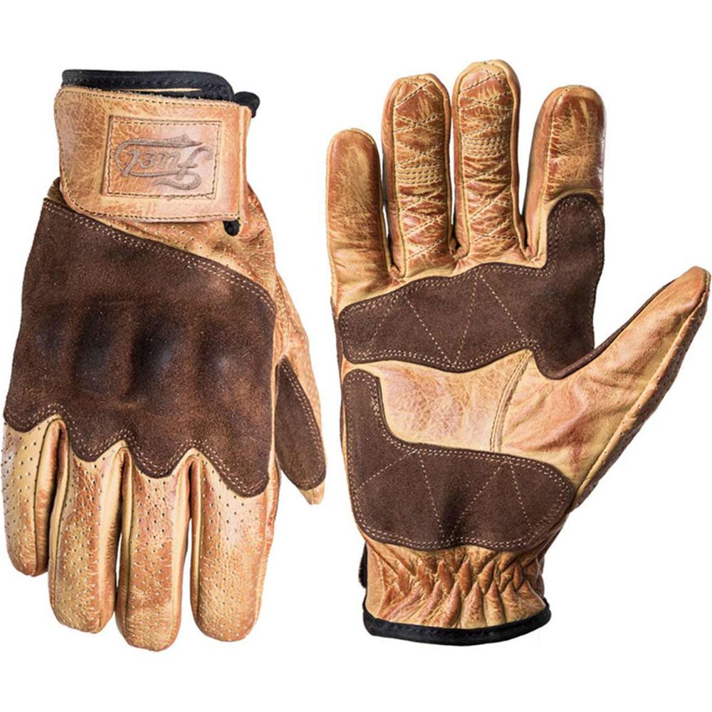 Fuel Rodeo Leather Gloves Yellow - ThrottleChimp