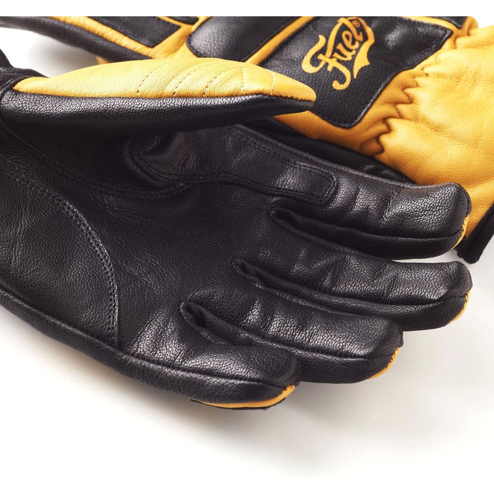 Fuel Moto X Leather Gloves Yellow / Black (Image 3) - ThrottleChimp