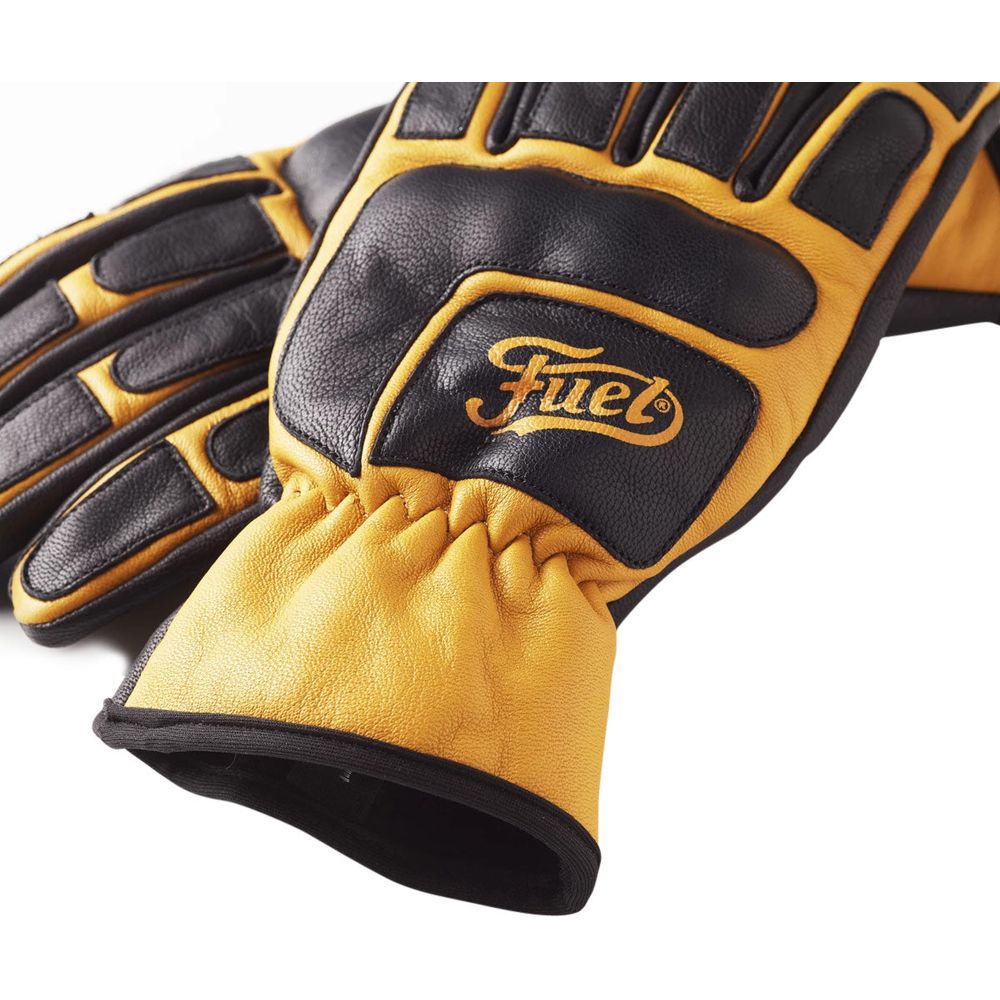 Fuel Moto X Leather Gloves Yellow / Black (Image 5) - ThrottleChimp