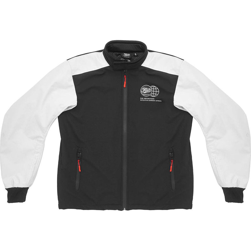 Fuel Patrol SoftShell Jacket Black / White FREE 1 YEAR Returns, FREE UK Delivery | ThrottleChimp