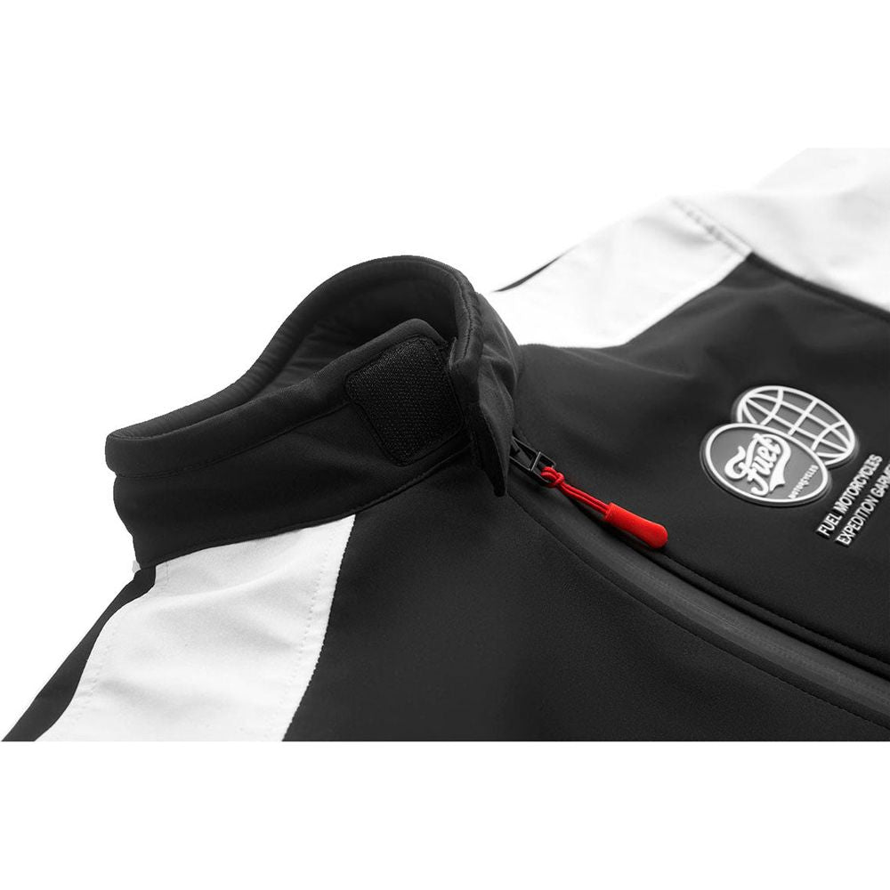 Fuel Patrol SoftShell Jacket Black / White FREE 1 YEAR Returns, FREE UK Delivery | ThrottleChimp