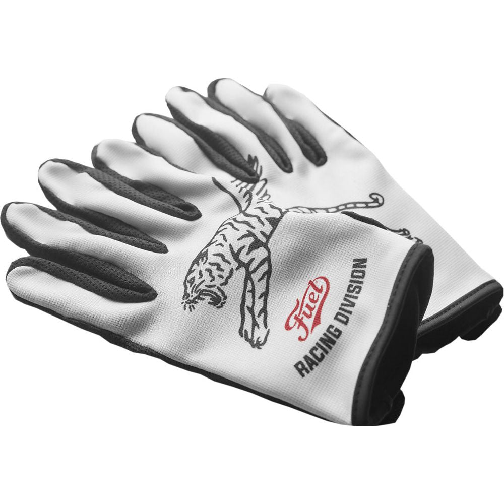 Fuel Racing Division Textile Gloves White FREE 1 YEAR Returns, FREE UK Delivery | ThrottleChimp