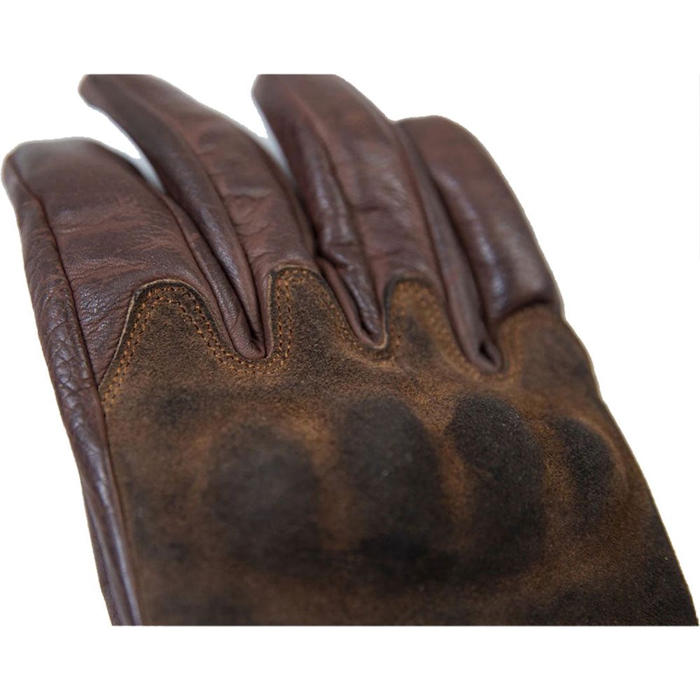 Fuel Rodeo Leather Gloves Brown (Image 2) - ThrottleChimp