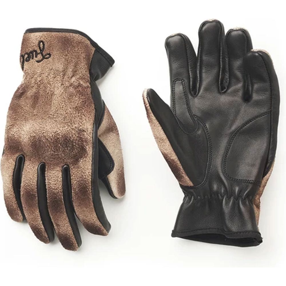 Fuel Track Leather Gloves Brown / Black (Image 2) - ThrottleChimp