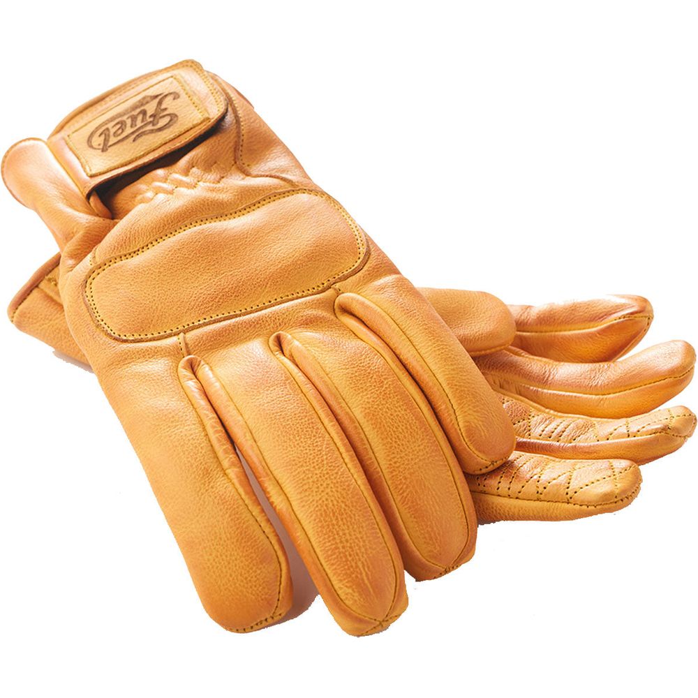 Fuel United Leather Gloves Yellow FREE 1 YEAR Returns, FREE UK Delivery | ThrottleChimp