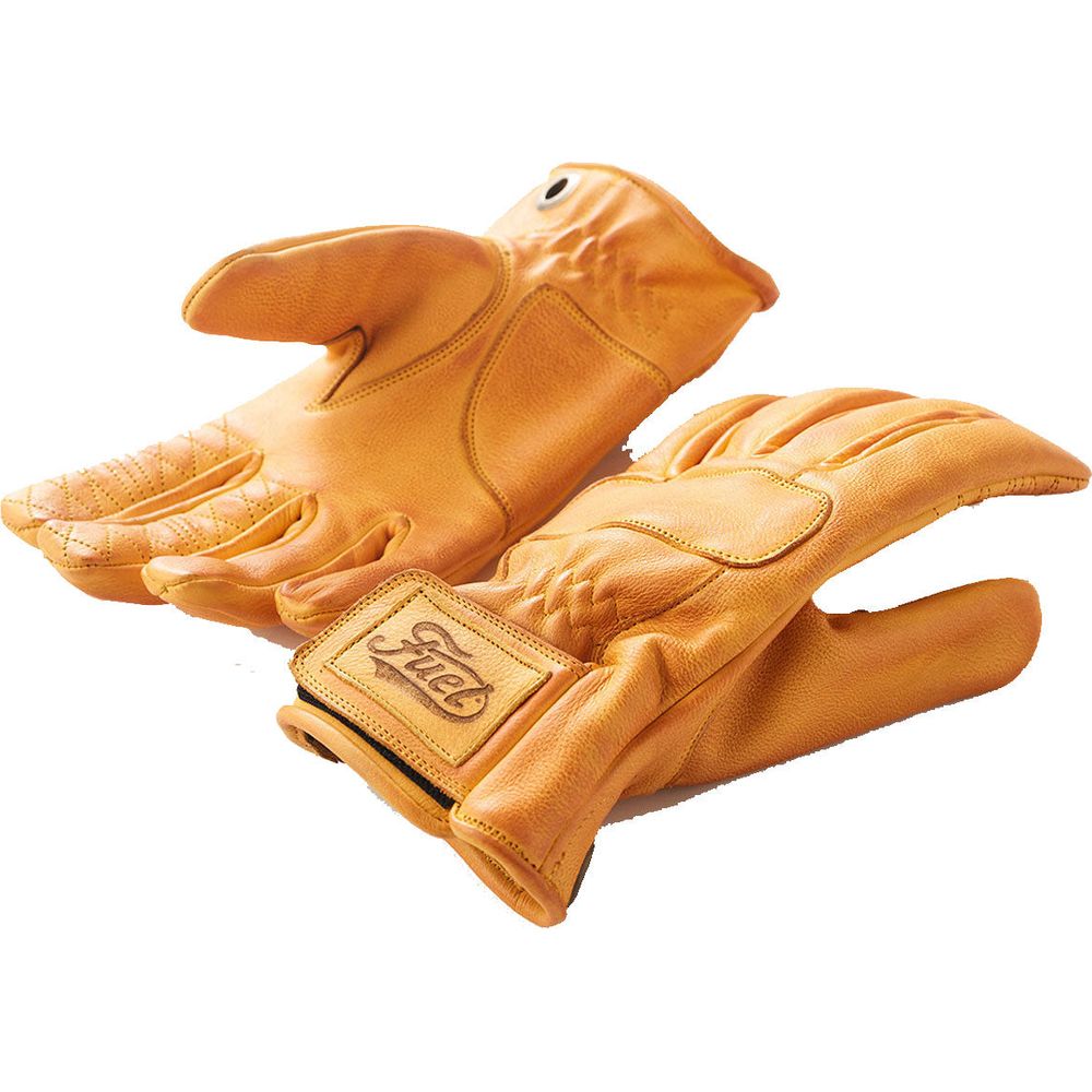 Fuel United Leather Gloves Yellow FREE 1 YEAR Returns, FREE UK Delivery | ThrottleChimp