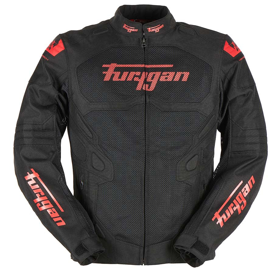 Furygan Atom Vented Evo Textile Jacket Black / Red FREE 1 YEAR Returns, FREE UK Delivery | ThrottleChimp