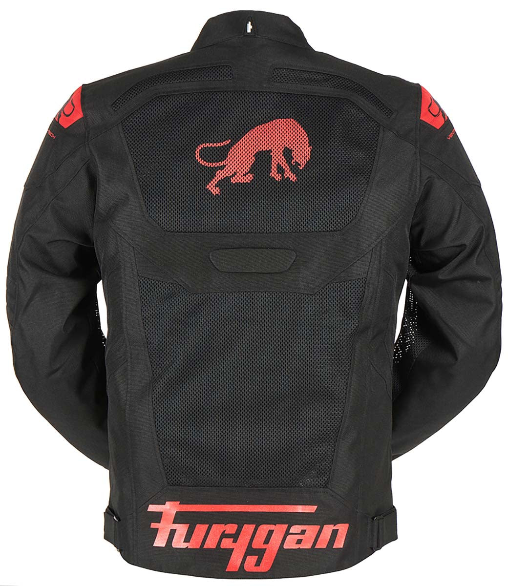 Furygan Atom Vented Evo Textile Jacket Black / Red FREE 1 YEAR Returns, FREE UK Delivery | ThrottleChimp