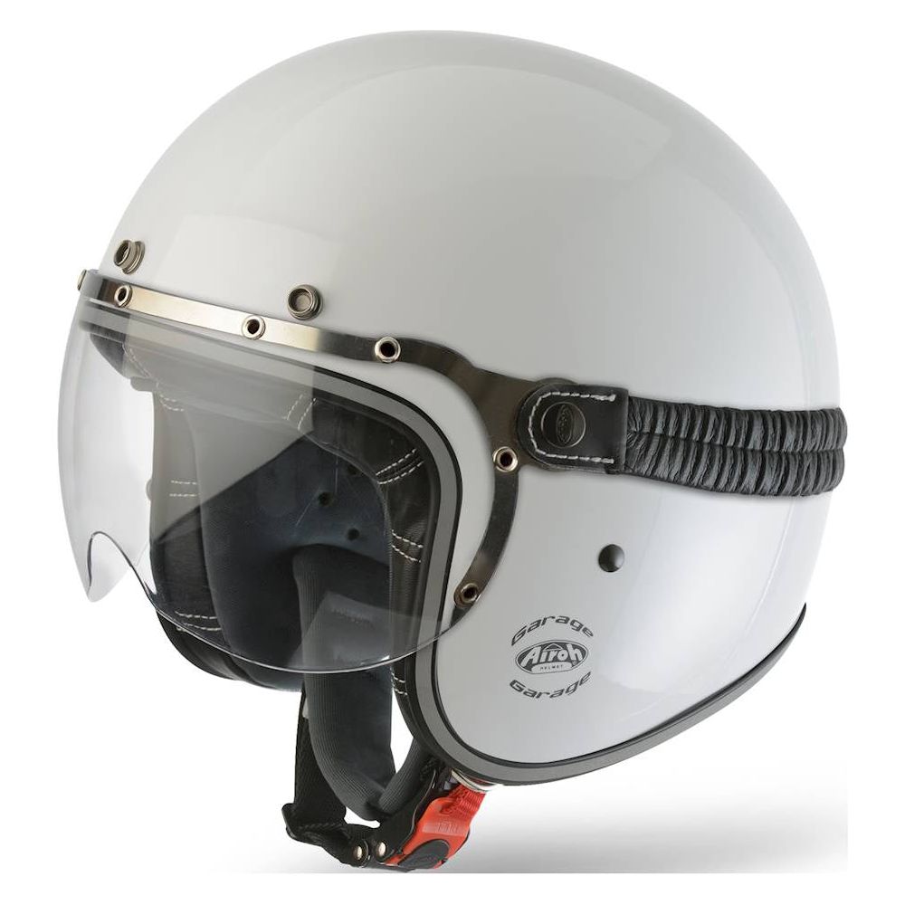 Airoh Garage Jet Open Face Helmet Gloss White - ThrottleChimp