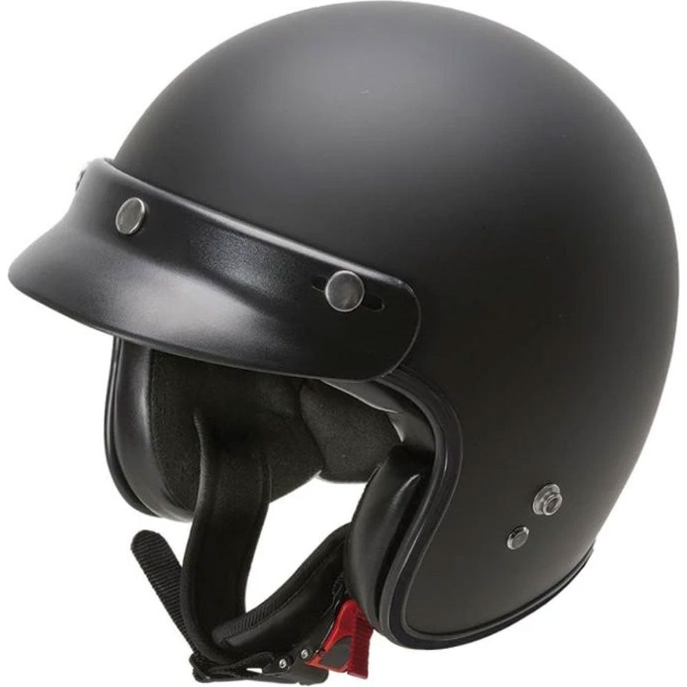 Garibaldi G02X Vintage Open Face Helmet Matt Black - ThrottleChimp