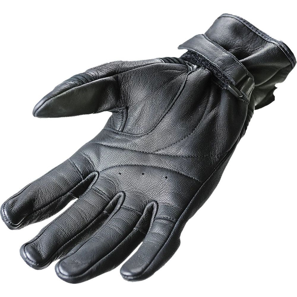 Garibaldi Smoke Vintage Leather Gloves Black (Image 2) - ThrottleChimp