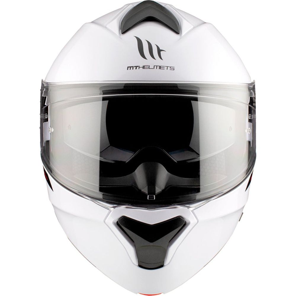 MT Genesis SV Solid A0 Flip-Up Helmet Gloss Pearl White (Image 8) - ThrottleChimp