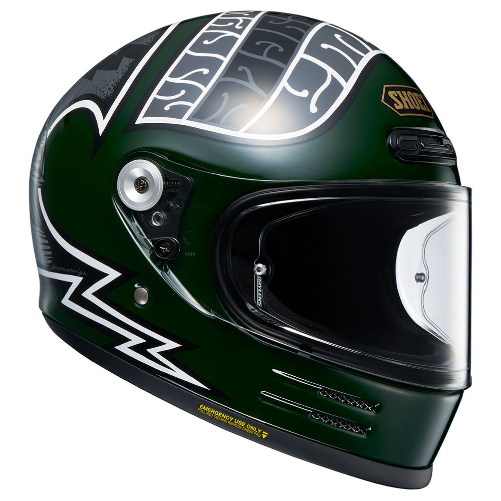 Shoei Glamster 06 Heiwa Motorcycles TC4 Full Face Helmet Green