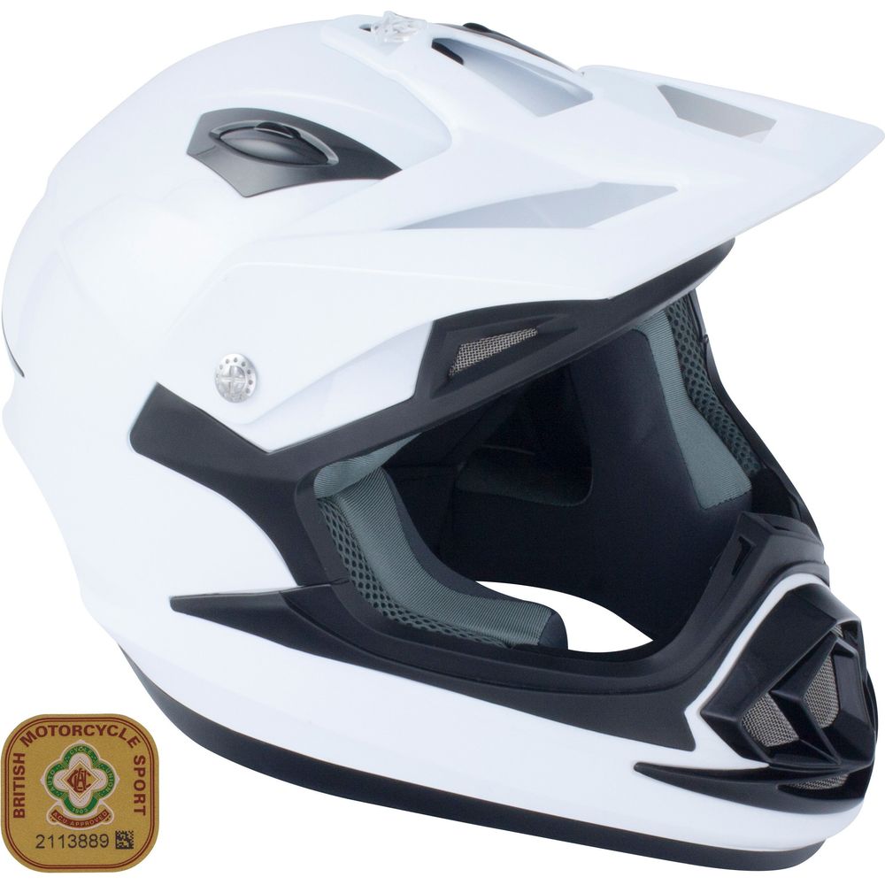 GSB XP-14B MX Off-Road Helmet Gloss Plain White - ThrottleChimp