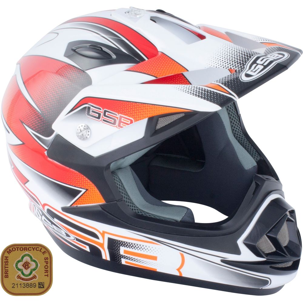 GSB XP-14B MX Off-Road Helmet Gloss Graphic Orange - ThrottleChimp