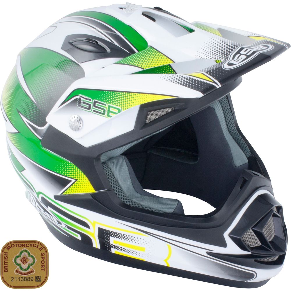 GSB XP-14B MX Off-Road Helmet Gloss Graphic Green - ThrottleChimp