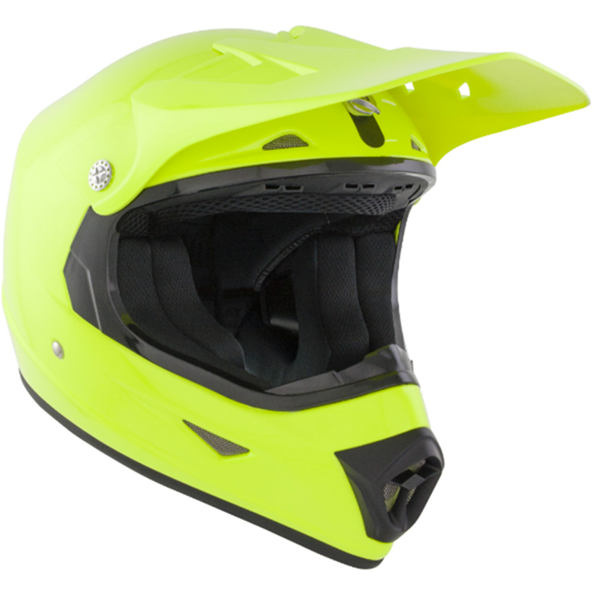 GSB XP-7 MX Off Road Kids Helmet Gloss Plain Fluo Yellow - ThrottleChimp