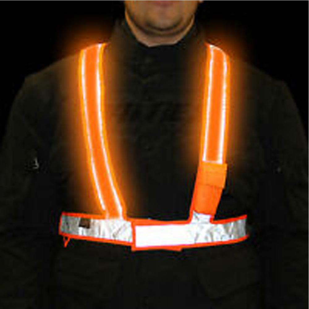 Glow Visibility H-Band Light Up Be Seen Reflective Vest Hi-Viz Yellow - ThrottleChimp