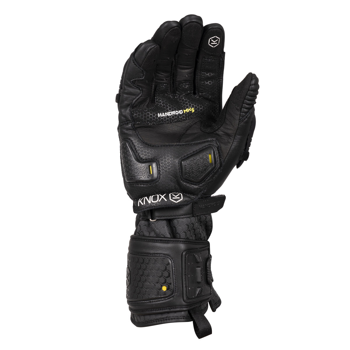 Knox Handroid MK5 Leather Gloves Black FREE 1 YEAR Returns, FREE UK Delivery | ThrottleChimp