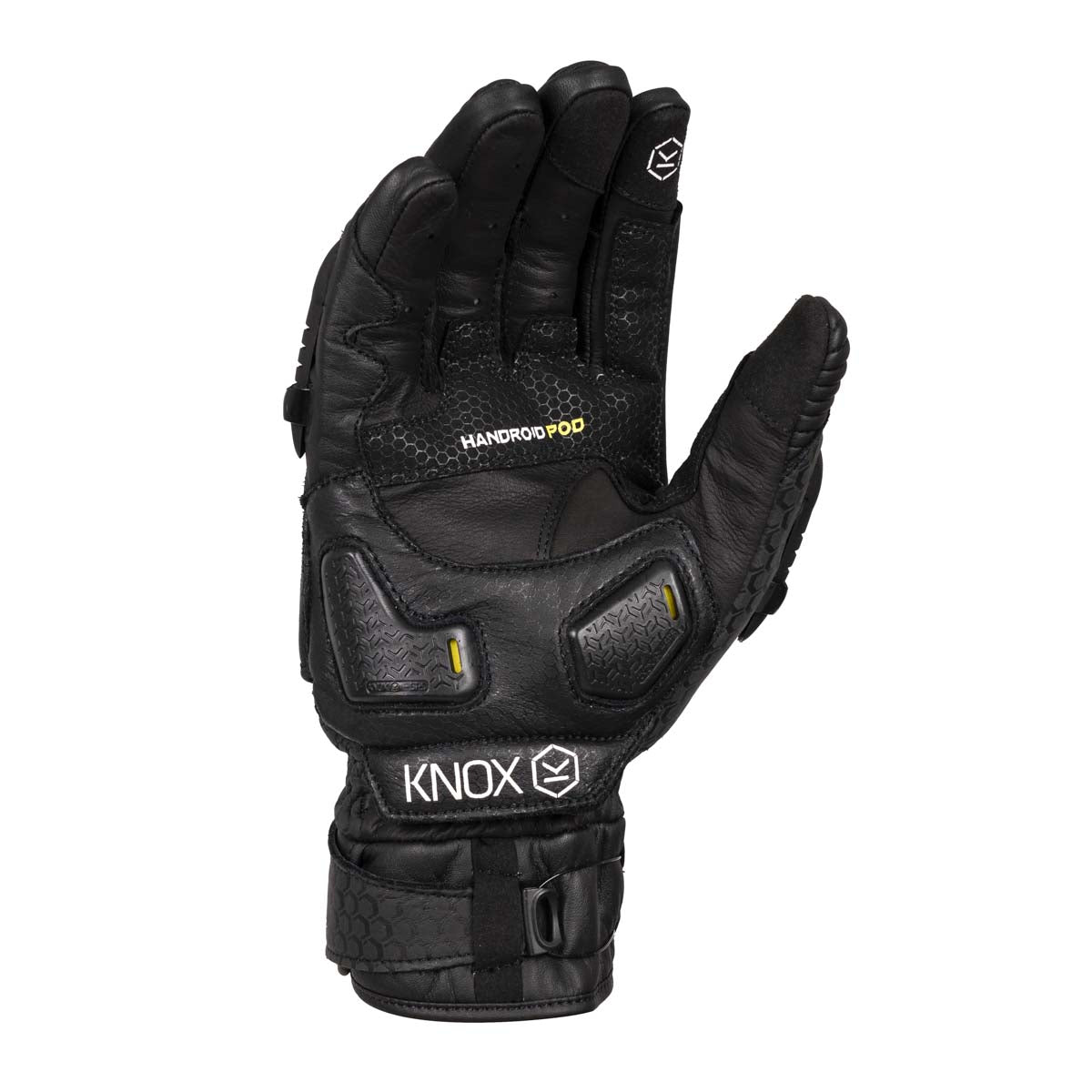 Knox Handroid POD MK5 Leather Gloves Black FREE 1 YEAR Returns, FREE UK Delivery | ThrottleChimp