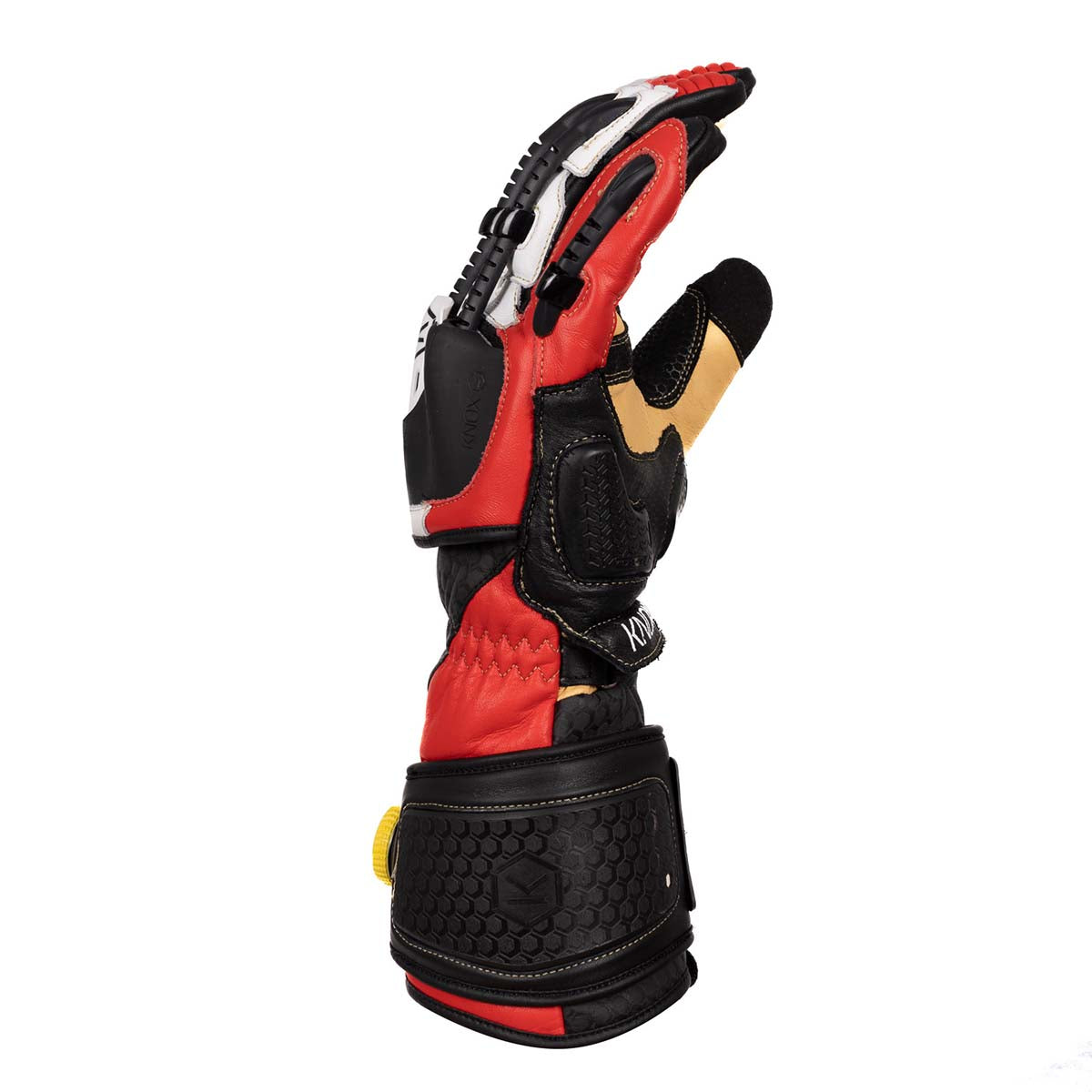 Knox Handroid MK5 Leather Gloves Black / Red FREE 1 YEAR Returns, FREE UK Delivery | ThrottleChimp