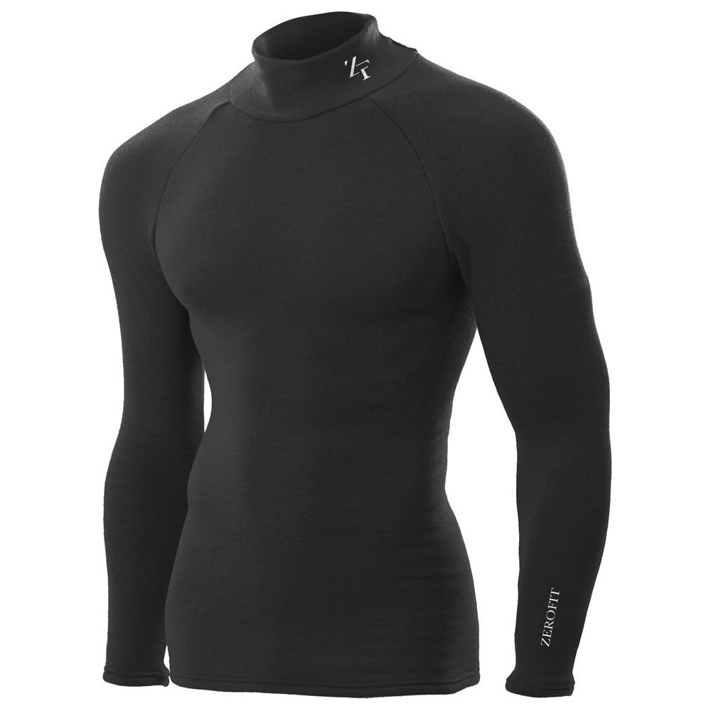 ZeroFit Ultimate Heatrub Long Sleeves Base Layer T-Shirt Black FREE 1 YEAR Returns, FREE UK Delivery | ThrottleChimp