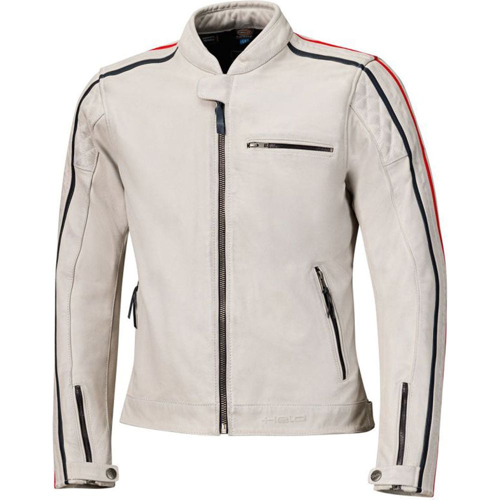 Held Brixham Leather Jacket Grey / Red