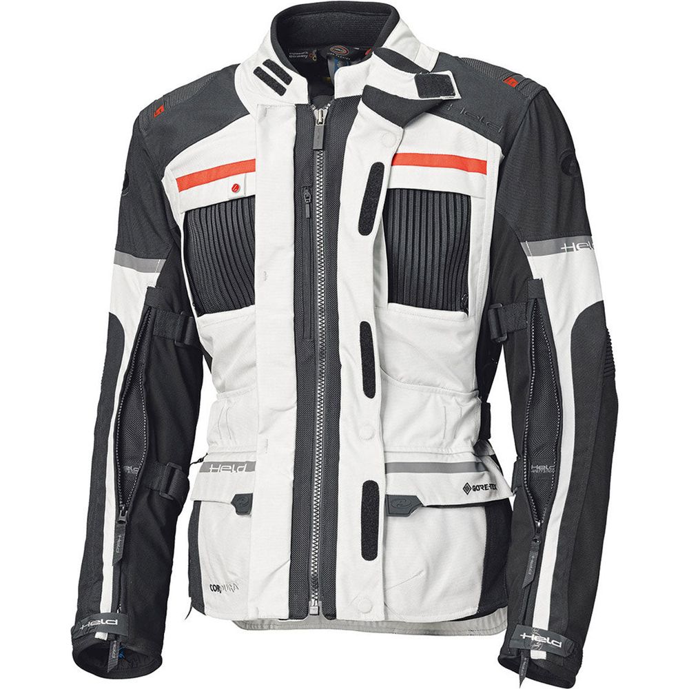 Held Carese Evo Gore-Tex Jacket Grey / Red FREE 1 YEAR Returns, FREE UK Delivery | ThrottleChimp