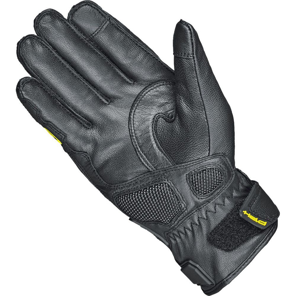 Held Kakuda Leather Gloves Black / Fluo Yellow (Image 2) - ThrottleChimp