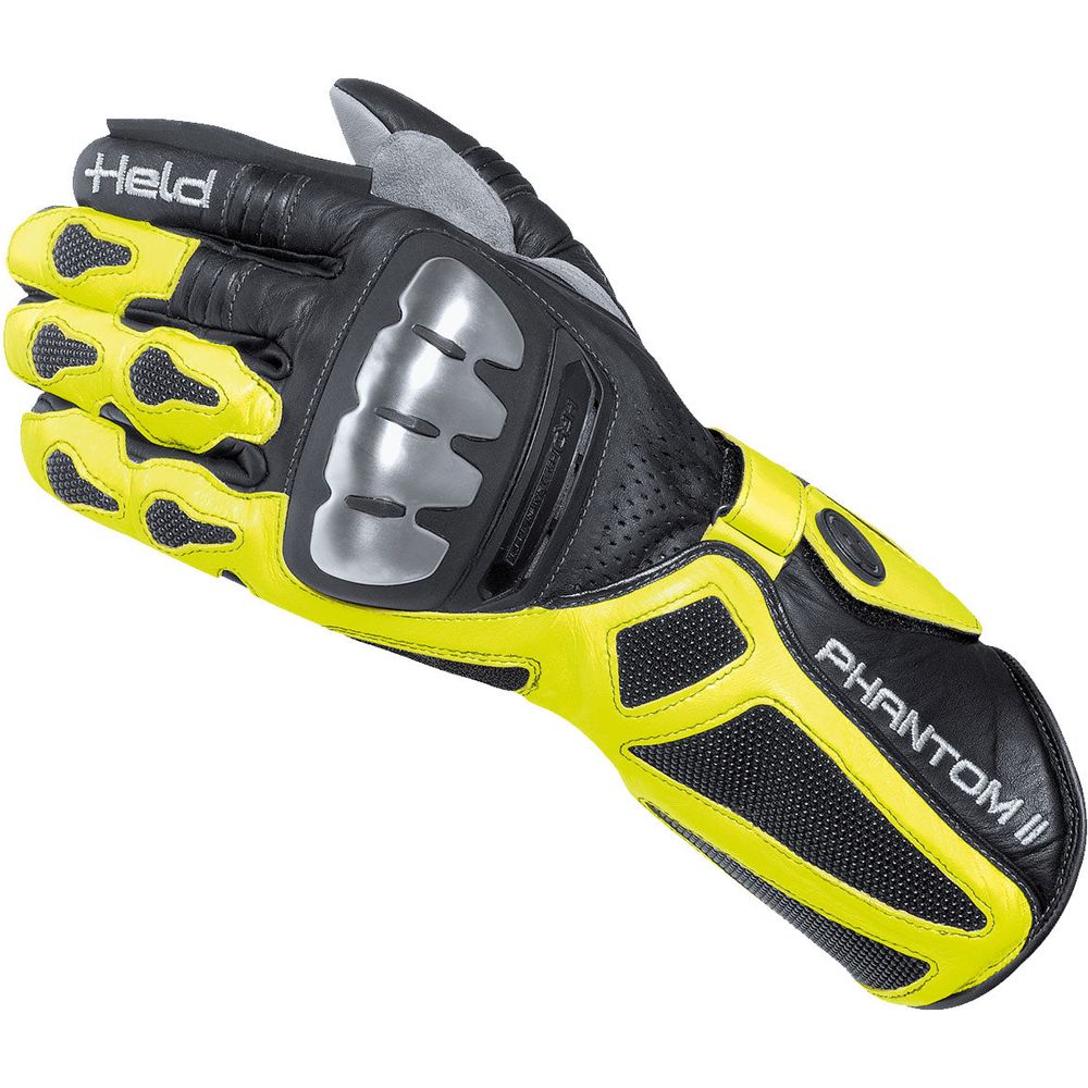 Held Phantom 2 Leather Gloves Black / Fluo Yellow