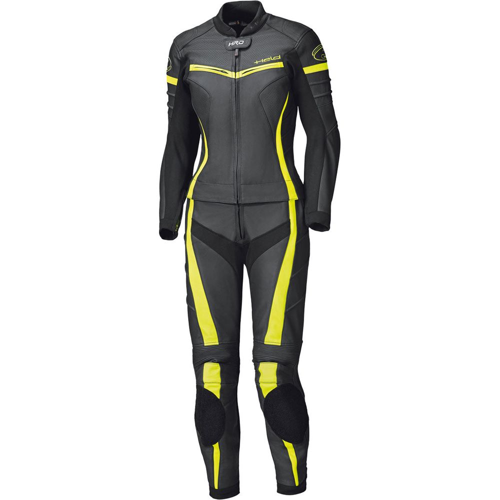 Held Spire Ladies Two Piece Suit Black / Fluo Yellow FREE 1 YEAR Returns, FREE UK Delivery | ThrottleChimp