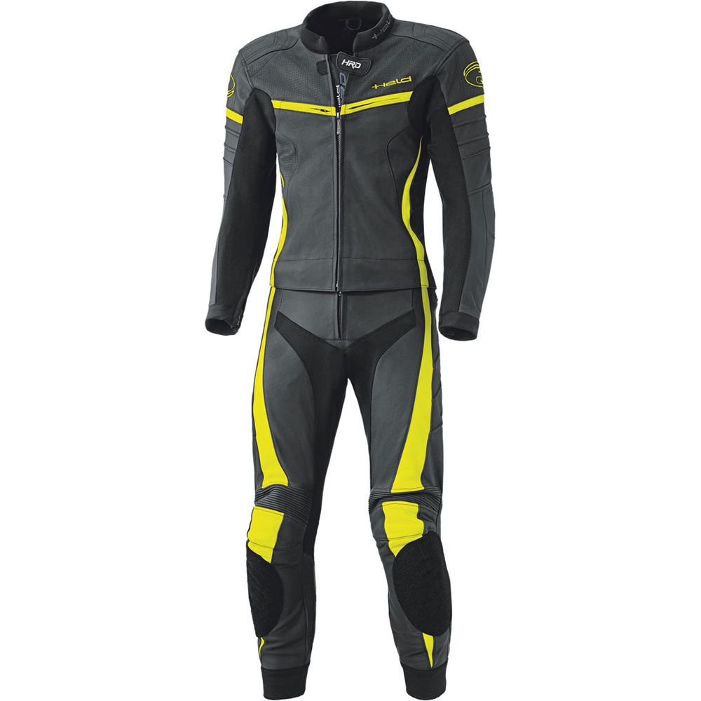 Held Spire Two Piece Suit Black / Fluo Yellow FREE 1 YEAR Returns, FREE UK Delivery | ThrottleChimp