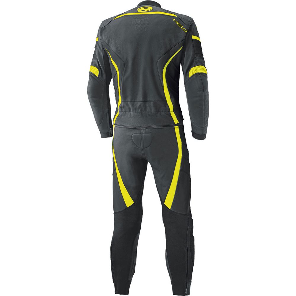 Held Spire Two Piece Suit Black / Fluo Yellow FREE 1 YEAR Returns, FREE UK Delivery | ThrottleChimp