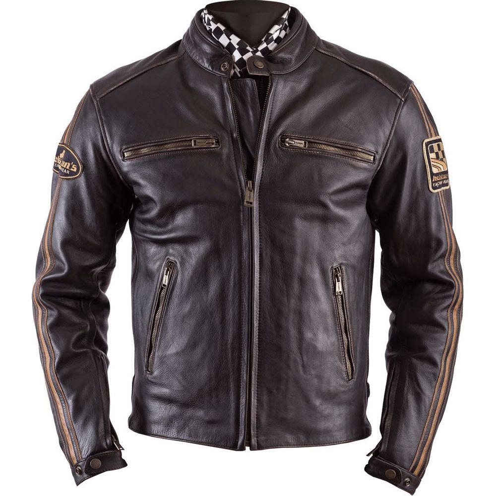 Helstons Ace Oldies Leather Jacket Brown - ThrottleChimp