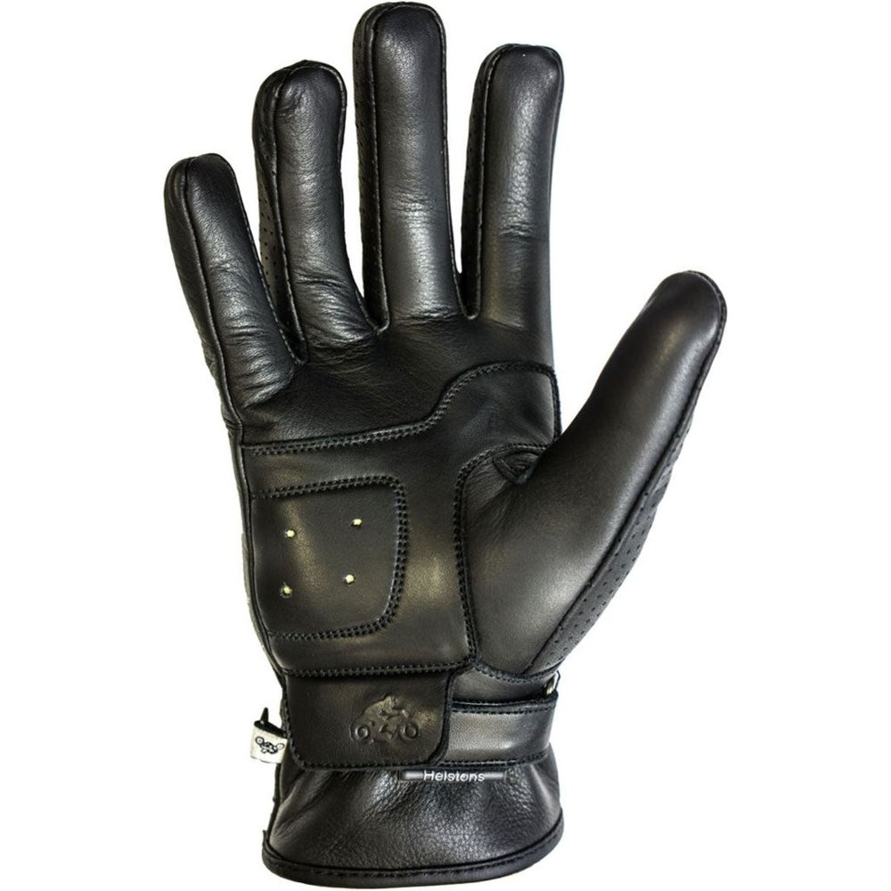 Helstons Basic Summer Perforated Leather Gloves Black (Image 2) - ThrottleChimp