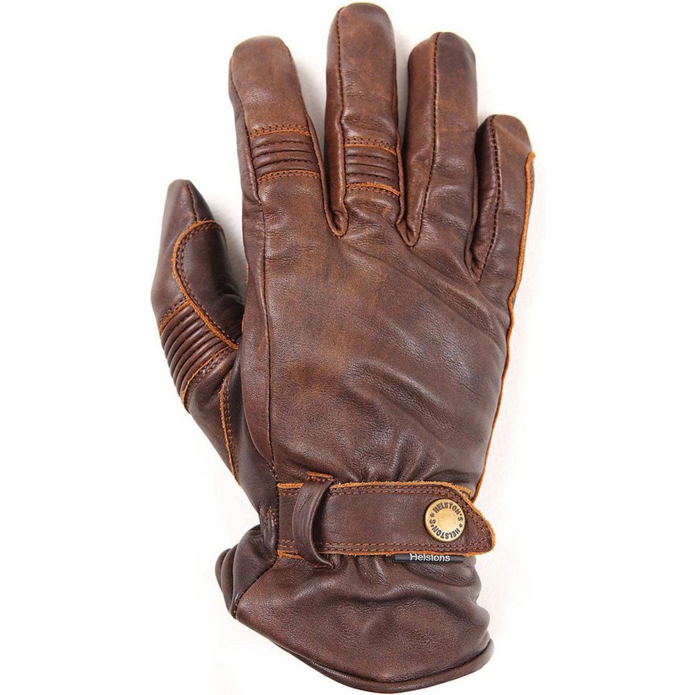 Helstons Boston Summer Leather Gloves Brown - ThrottleChimp