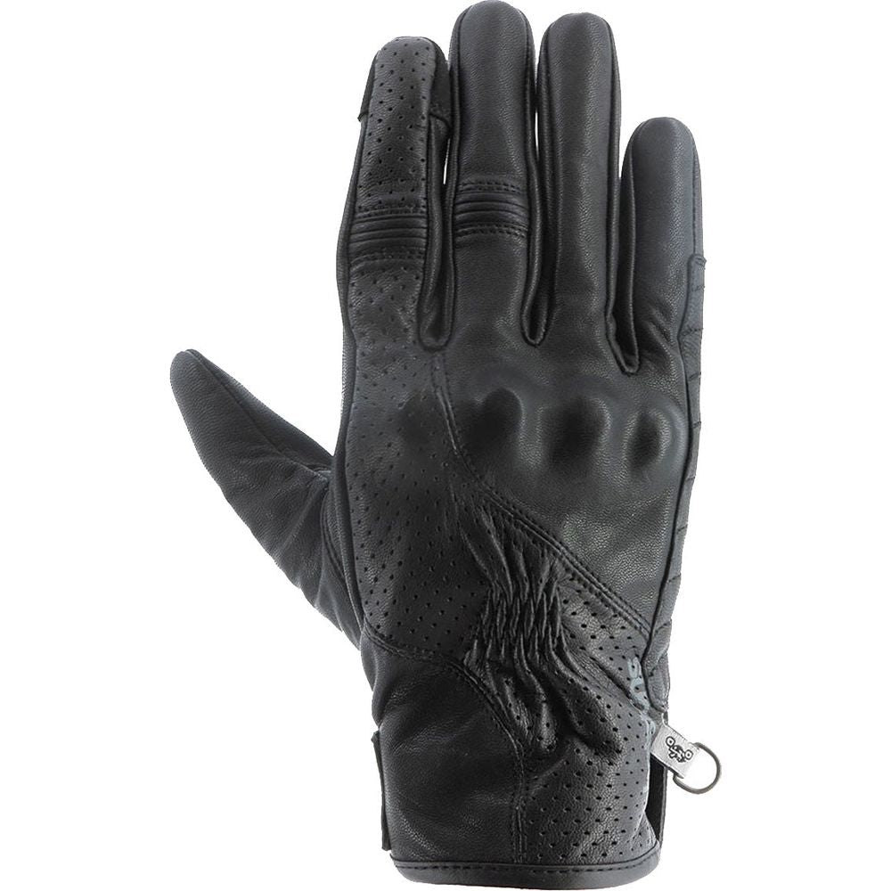 Helstons Brooks Air Summer Leather Gloves Black / Black - ThrottleChimp