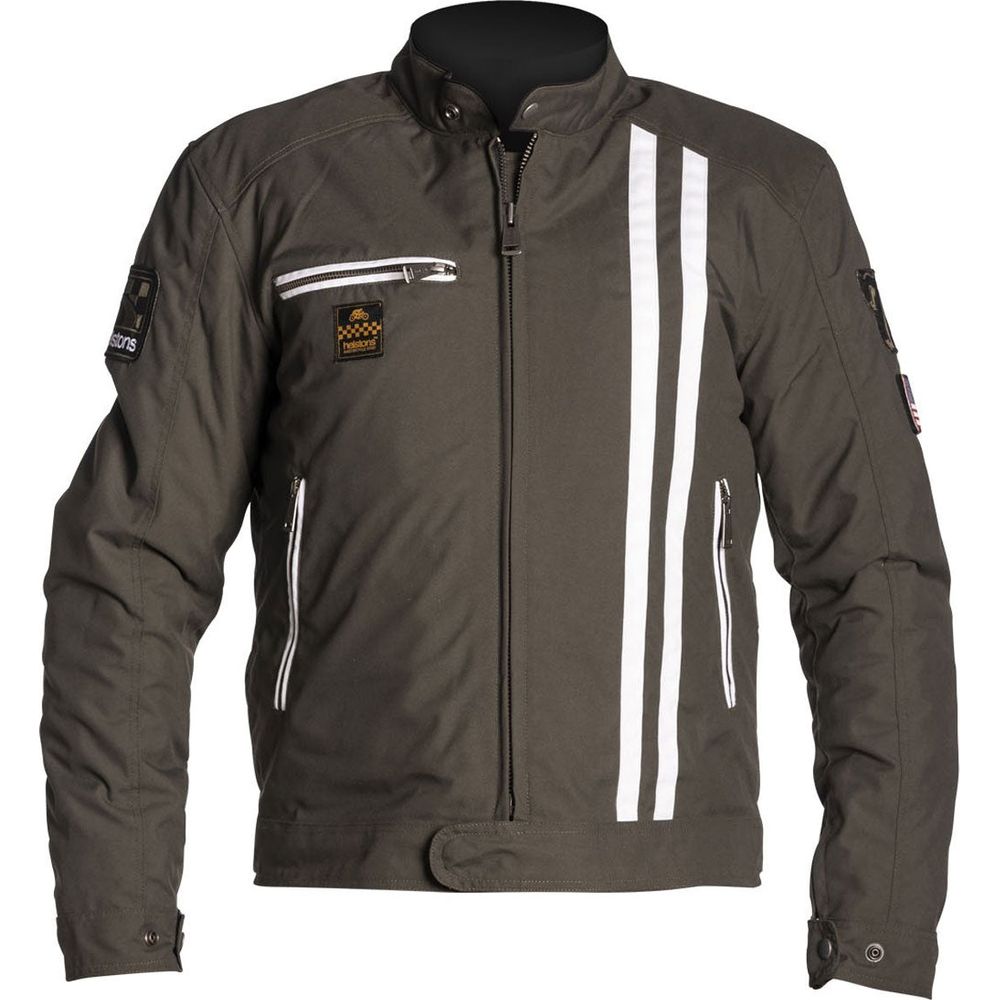 Helstons Cobra Textile Jacket Khaki / White - ThrottleChimp