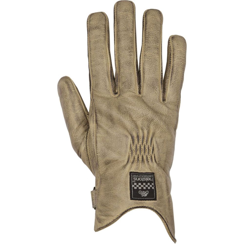 Helstons Condor Summer Leather Gloves Beige / Black - ThrottleChimp