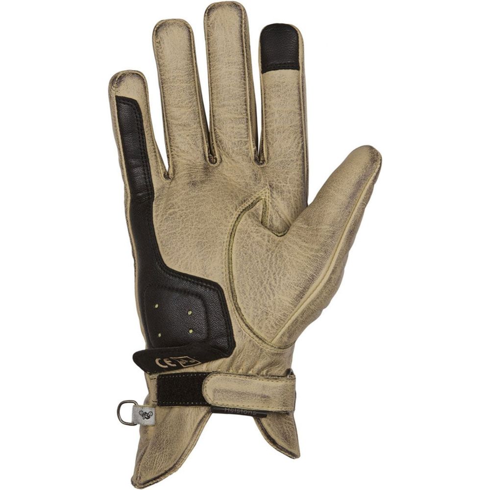 Helstons Condor Summer Leather Gloves Beige / Black (Image 2) - ThrottleChimp