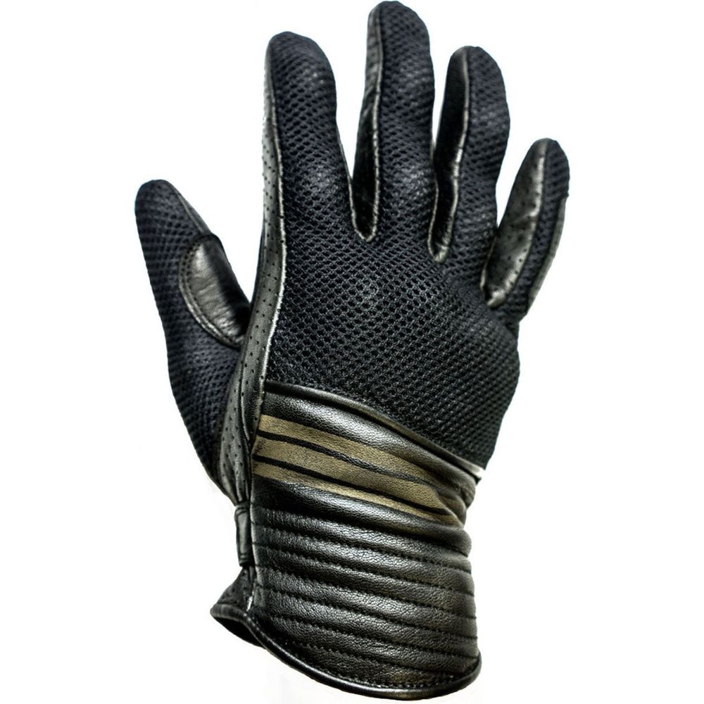 Helstons Corporate Summer Mesh Leather Gloves Black - ThrottleChimp