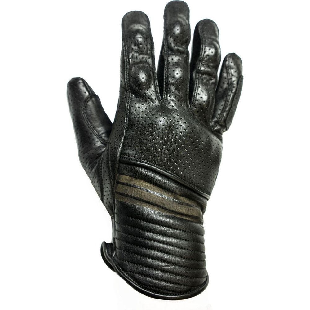 Helstons Corporate Summer Perforated Leather Gloves Black - ThrottleChimp