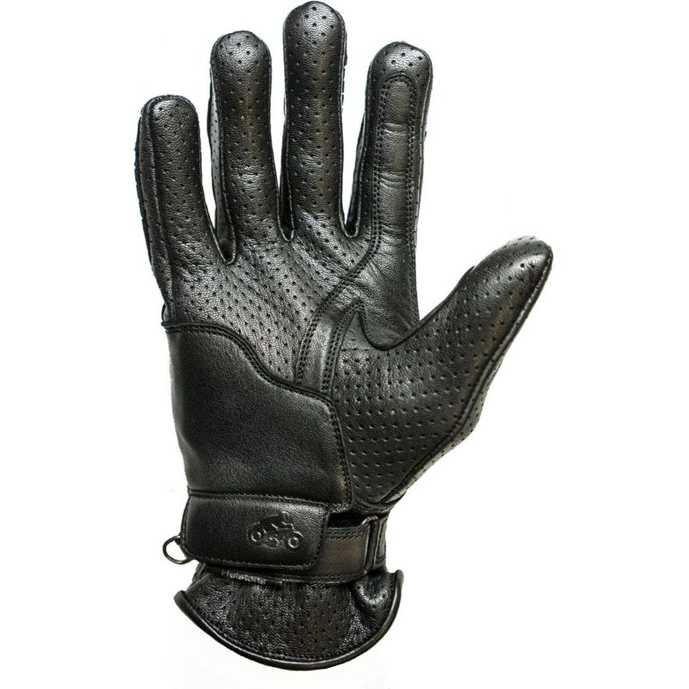 Helstons Corporate Summer Perforated Leather Gloves Black (Image 2) - ThrottleChimp