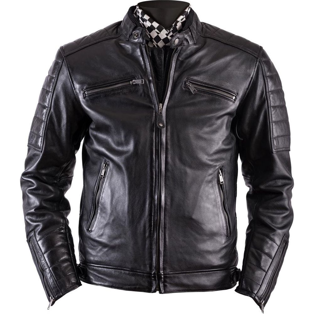 Helstons Cruiser Rag Leather Jacket Black - ThrottleChimp