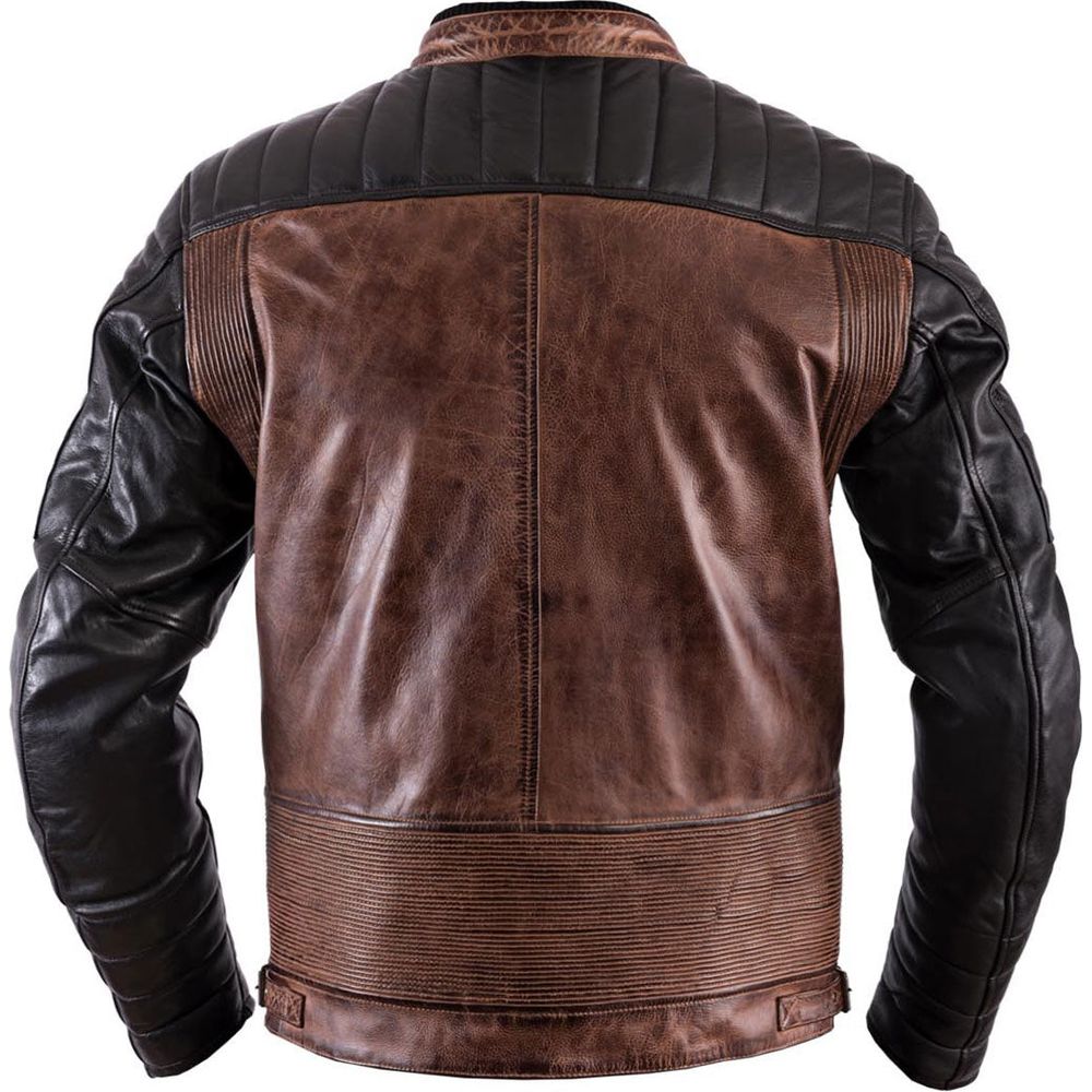 Helstons Cruiser Rag Leather Jacket Camel / Black (Image 2) - ThrottleChimp