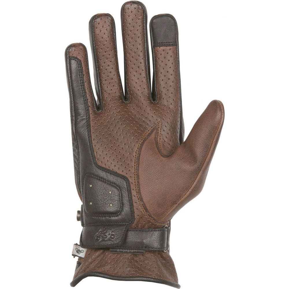 Helstons Eagle Summer Leather Gloves Camel / Black (Image 2) - ThrottleChimp