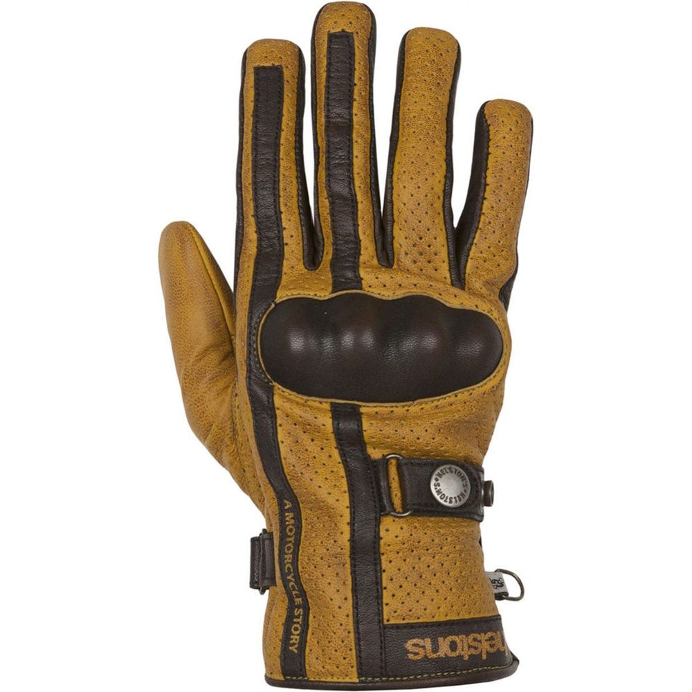 Helstons Eagle Summer Leather Gloves Gold / Brown FREE 1 YEAR Returns, FREE UK Delivery | ThrottleChimp