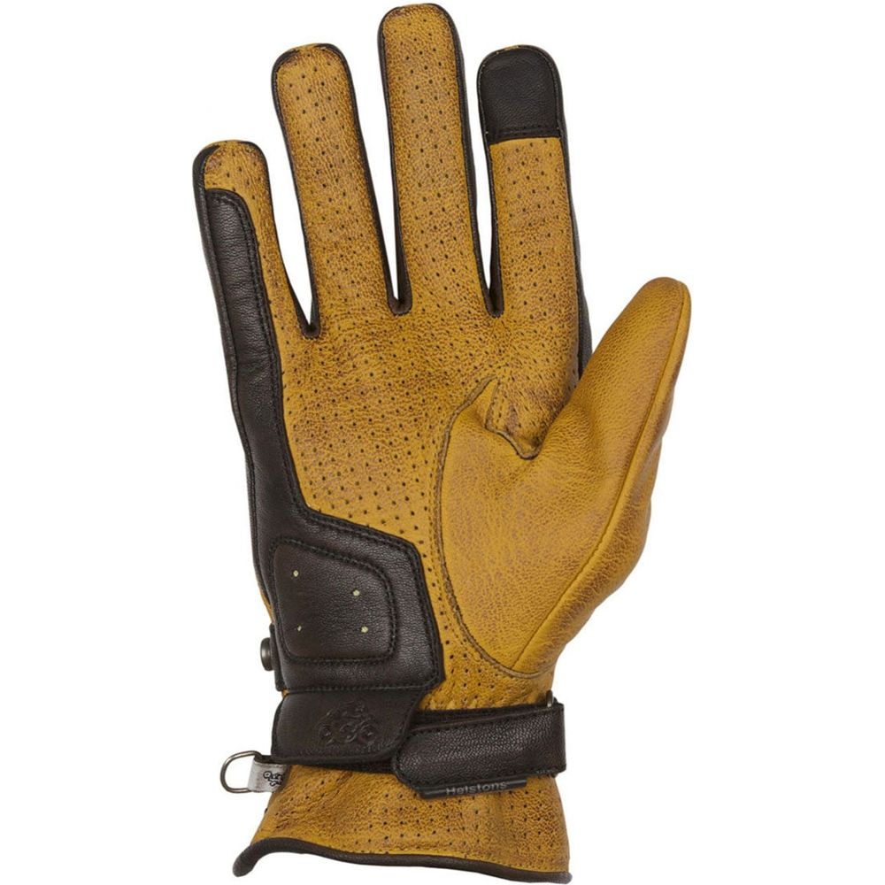 Helstons Eagle Summer Leather Gloves Gold / Brown FREE 1 YEAR Returns, FREE UK Delivery | ThrottleChimp