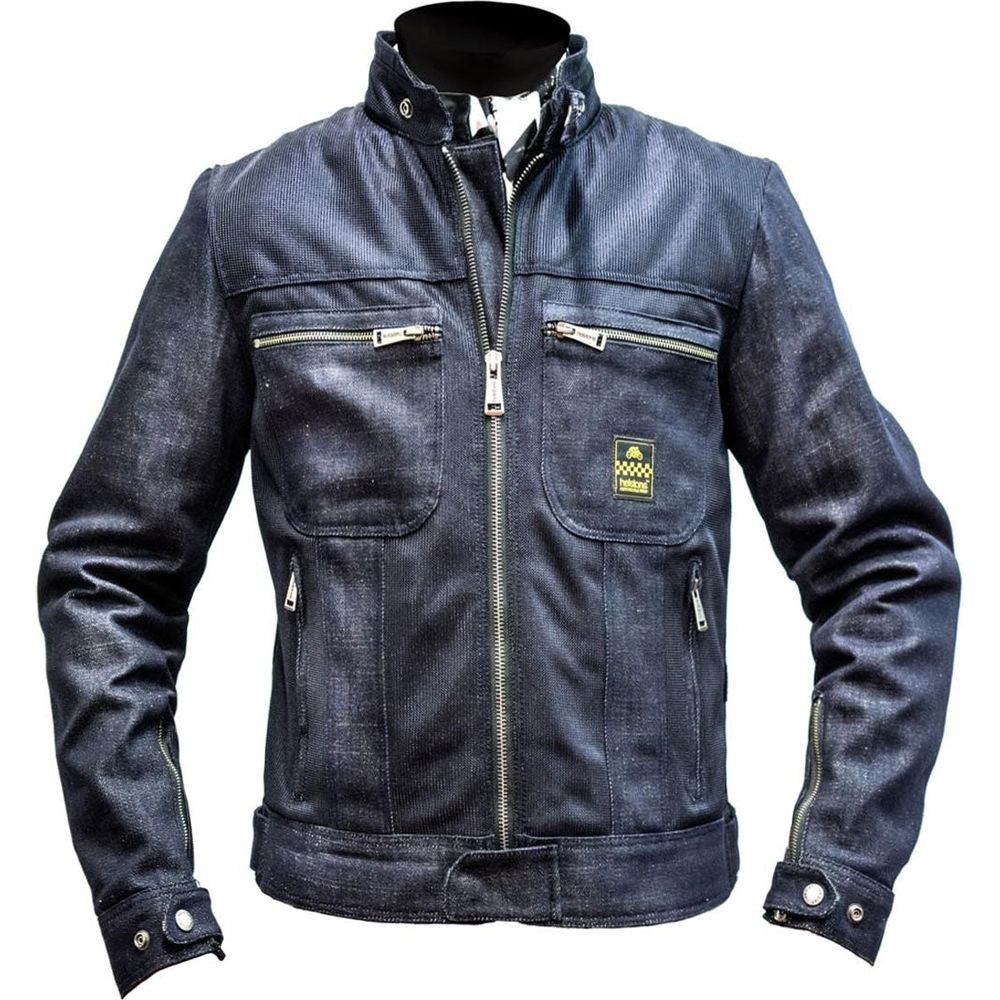 Helstons Genesis Cotton-Mesh Textile Jacket Blue - ThrottleChimp